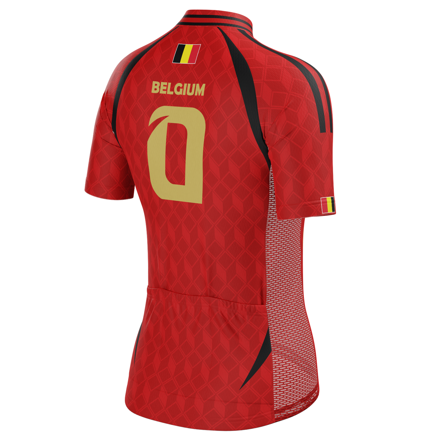 Women's Belgium Soccer Short Sleeve Cycling Jersey