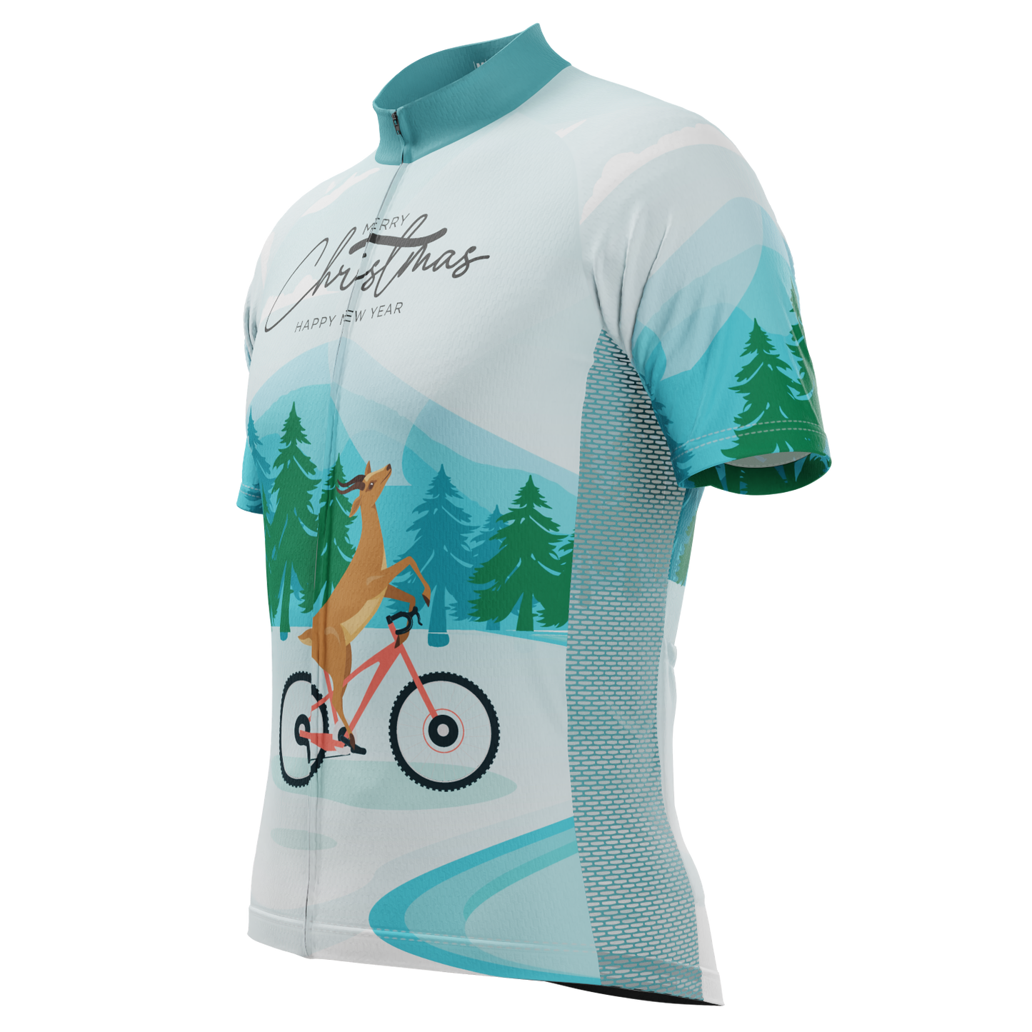 Men's Cycling Reindeer Short Sleeve Cycling Jersey