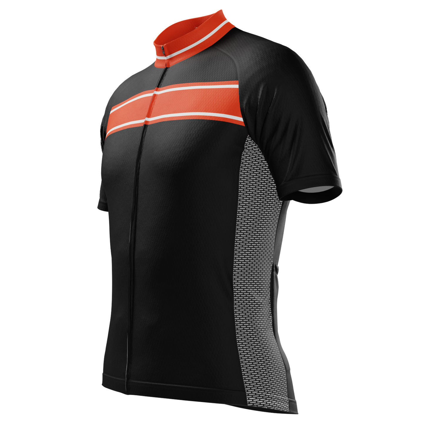 Men's Red & Black Strip Short Sleeve Cycling Jersey