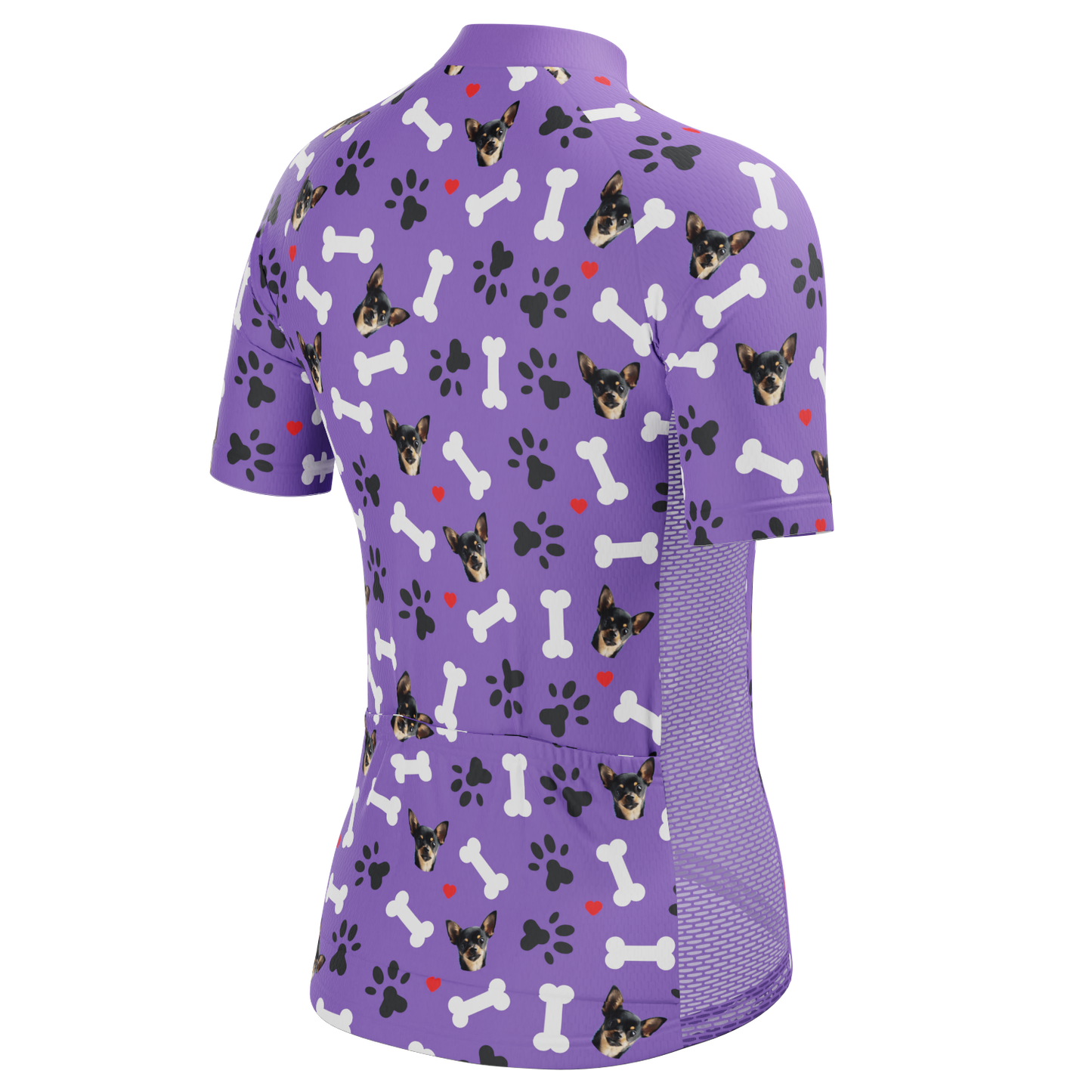 Women's Custom Pet Bones Design Personalized Short Sleeve Cycling Jersey