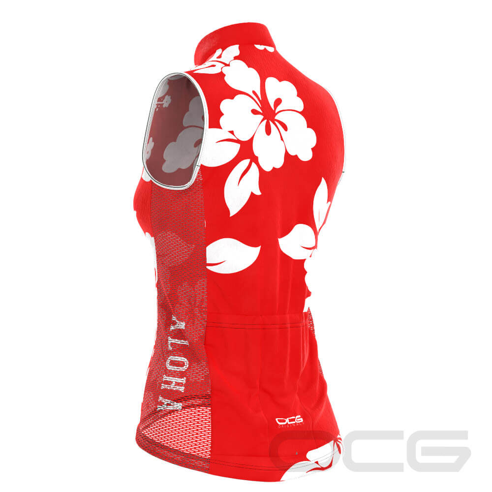 Women's Hawaiian Aloha Floral Sleeveless Tech Cycling Jersey