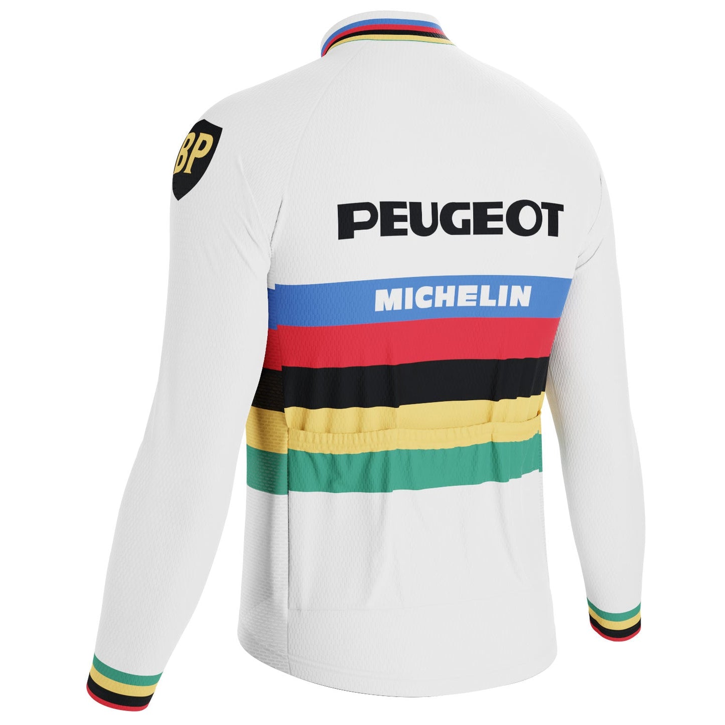 Men's Peugeot BP Michelin Retro Classic Long Sleeve Cycling Jersey