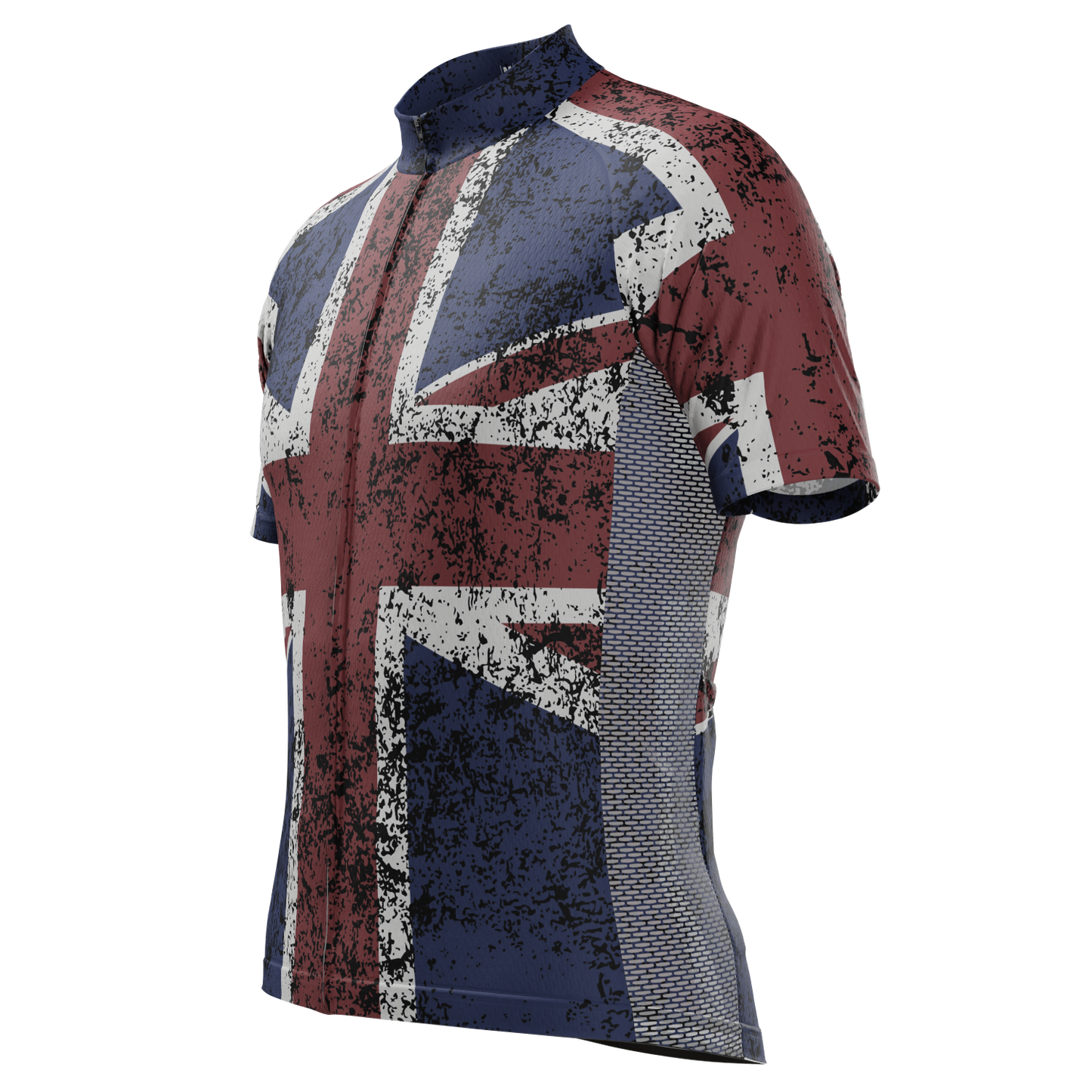 Men's UK Distressed Union Jack Short Sleeve Cycling Jersey