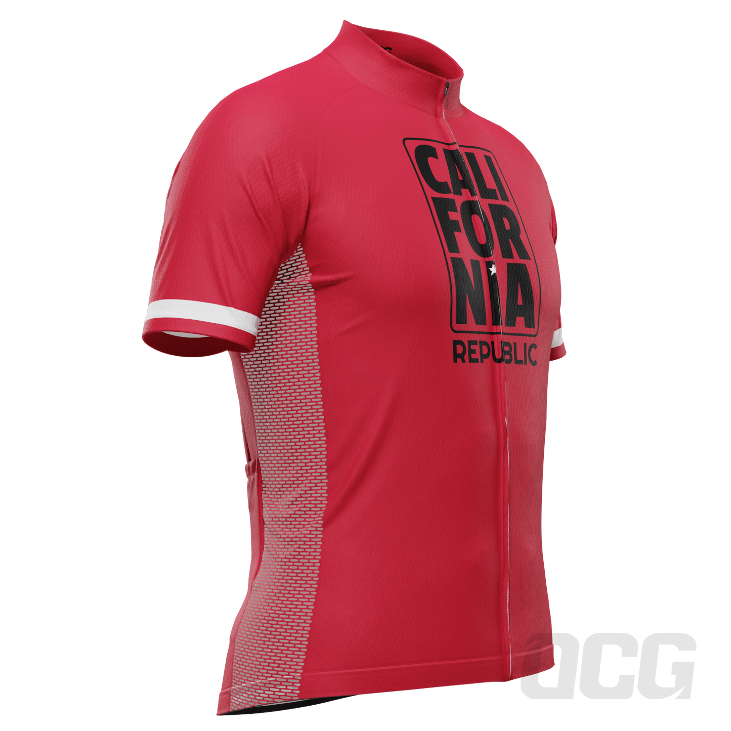 Men's California Republic Series 1 (Red) Short Sleeve Cycling Jersey