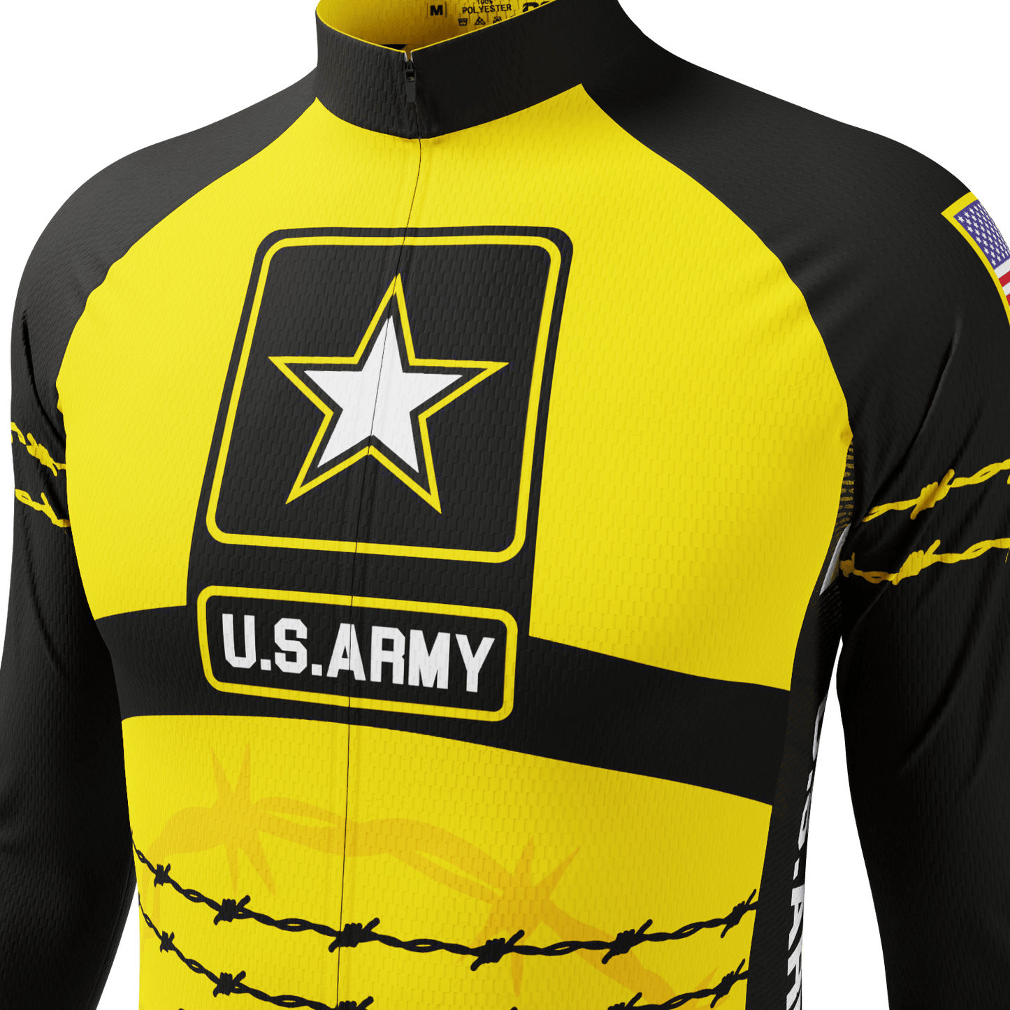 Men's USAF Army Troops Barbed Wire Long Sleeve Cycling Jersey