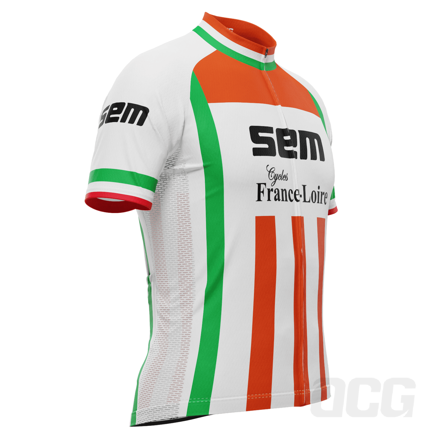Men's Retro Sem Cycles France Loire Short Sleeve Cycling Jersey