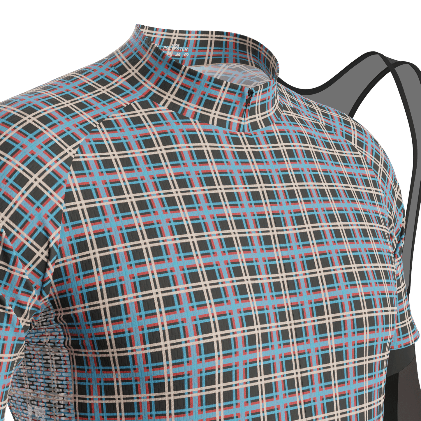 Men's Plaid Checkered Short Sleeve 2 Piece Cycling Kit