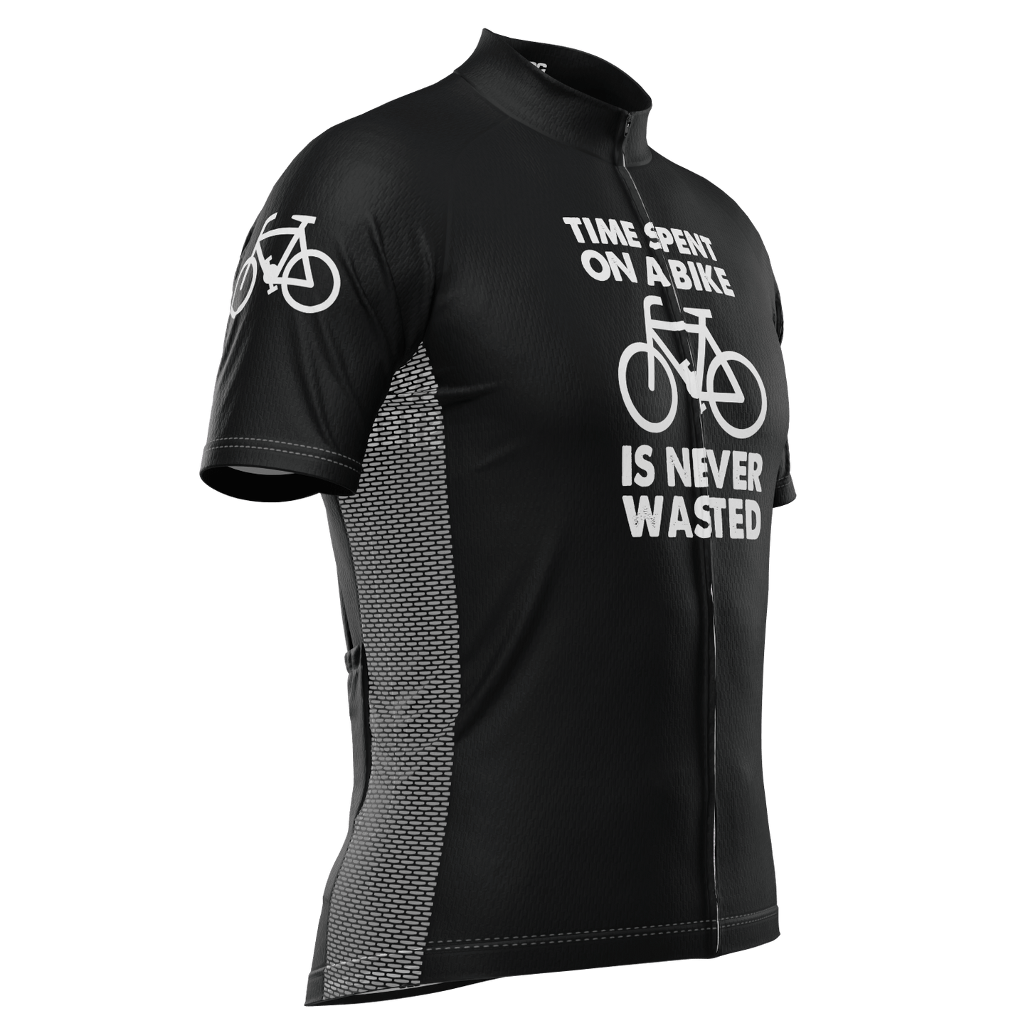 Men's Time Spent on a Bike is Never Wasted Short Sleeve Cycling Jersey