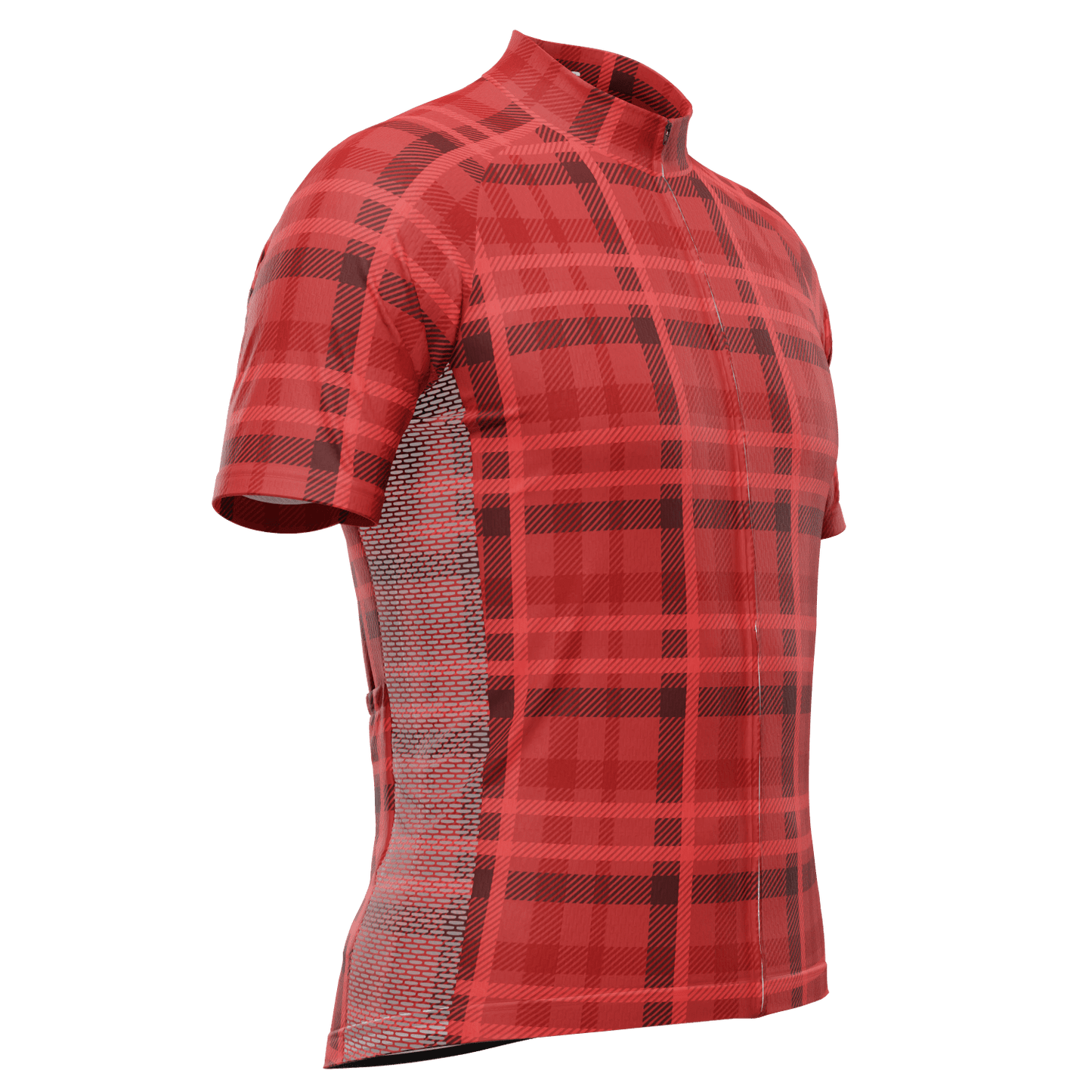 Men's Plaid Tartan Pattern Short Sleeve Cycling Jersey