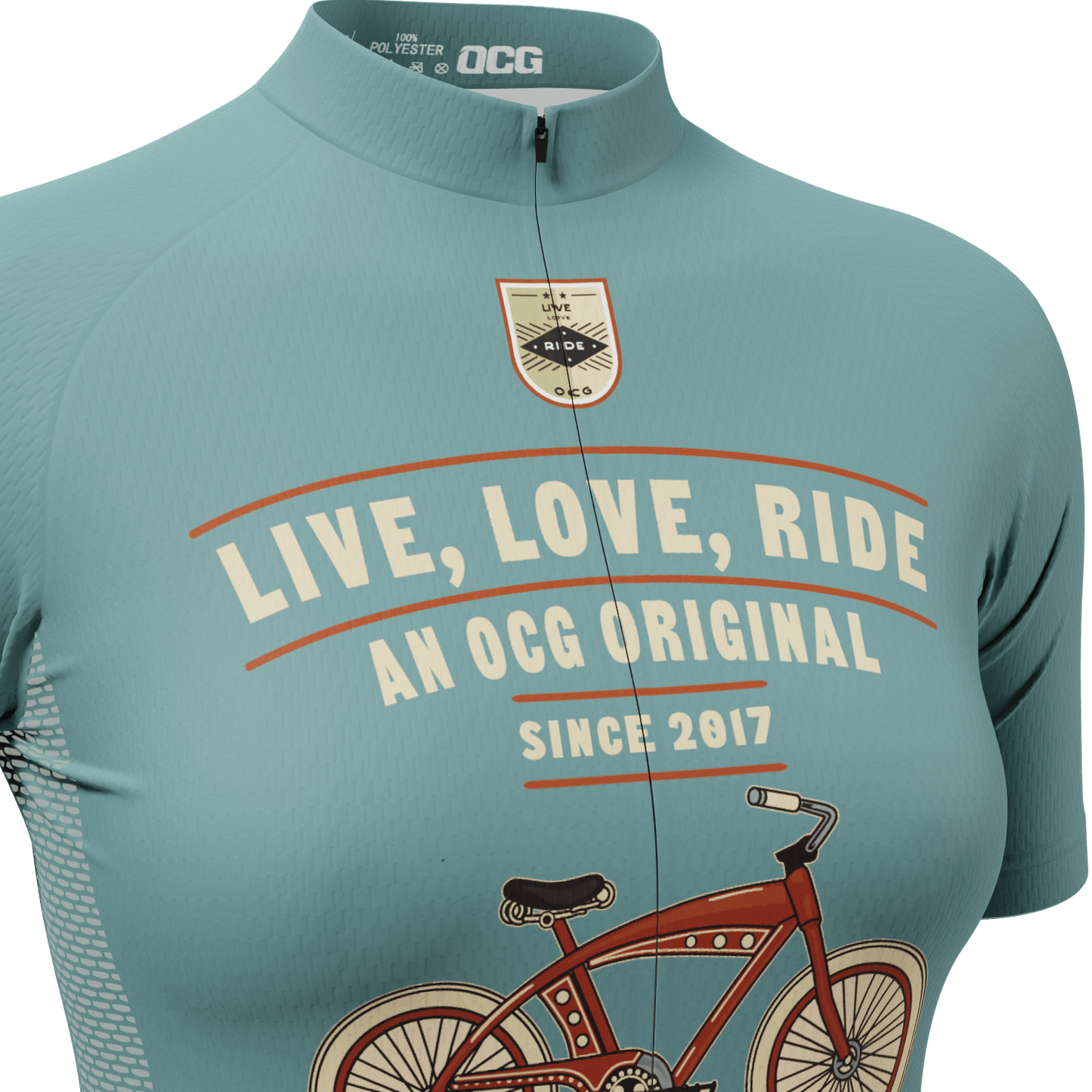 Women's Live, Love, Ride, Retro Short Sleeve Cycling Jersey