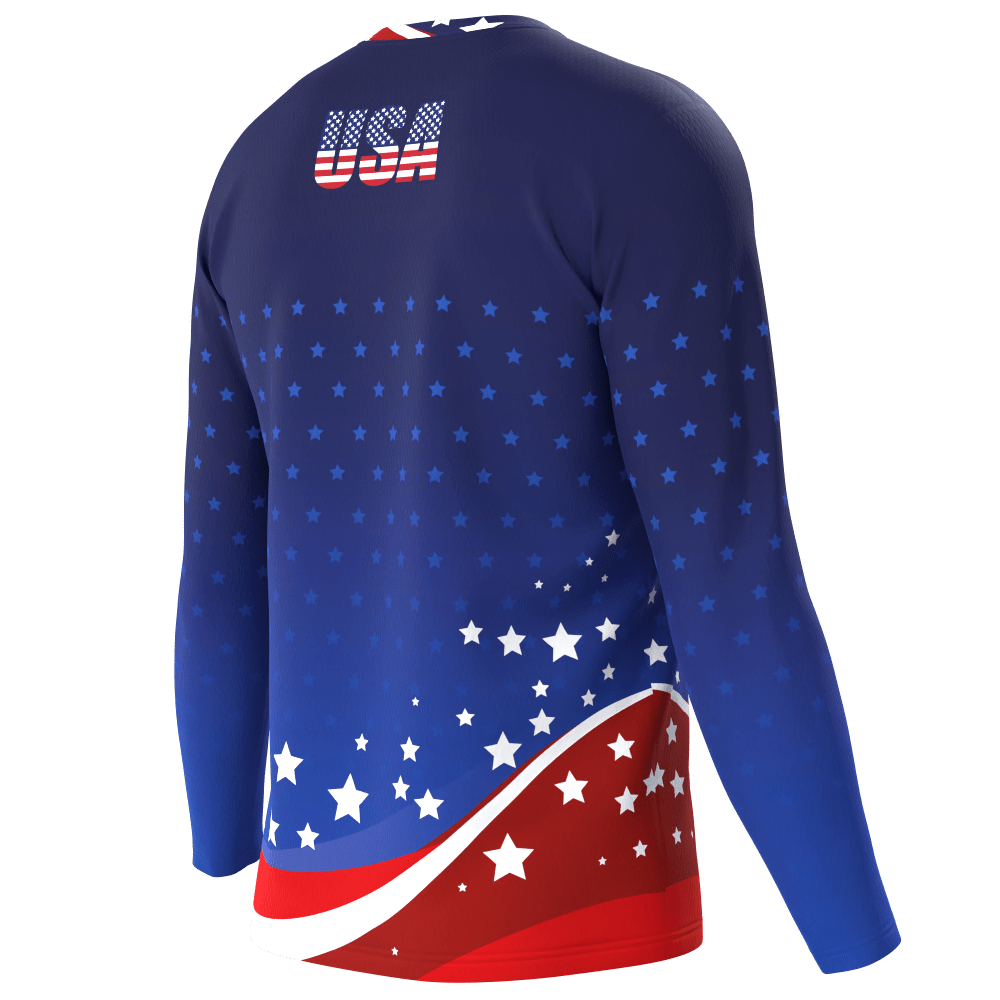 Men's American Stars and Stripes USA Icon Long Sleeve Running Shirt