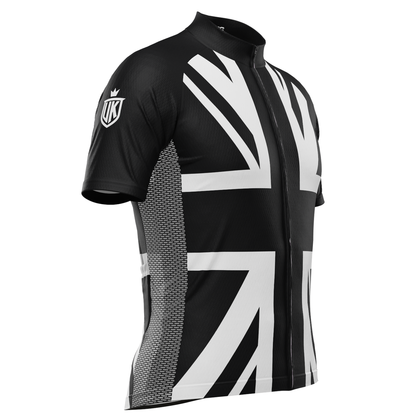 Men's UK Black & White Flag Short Sleeve Cycling Jersey