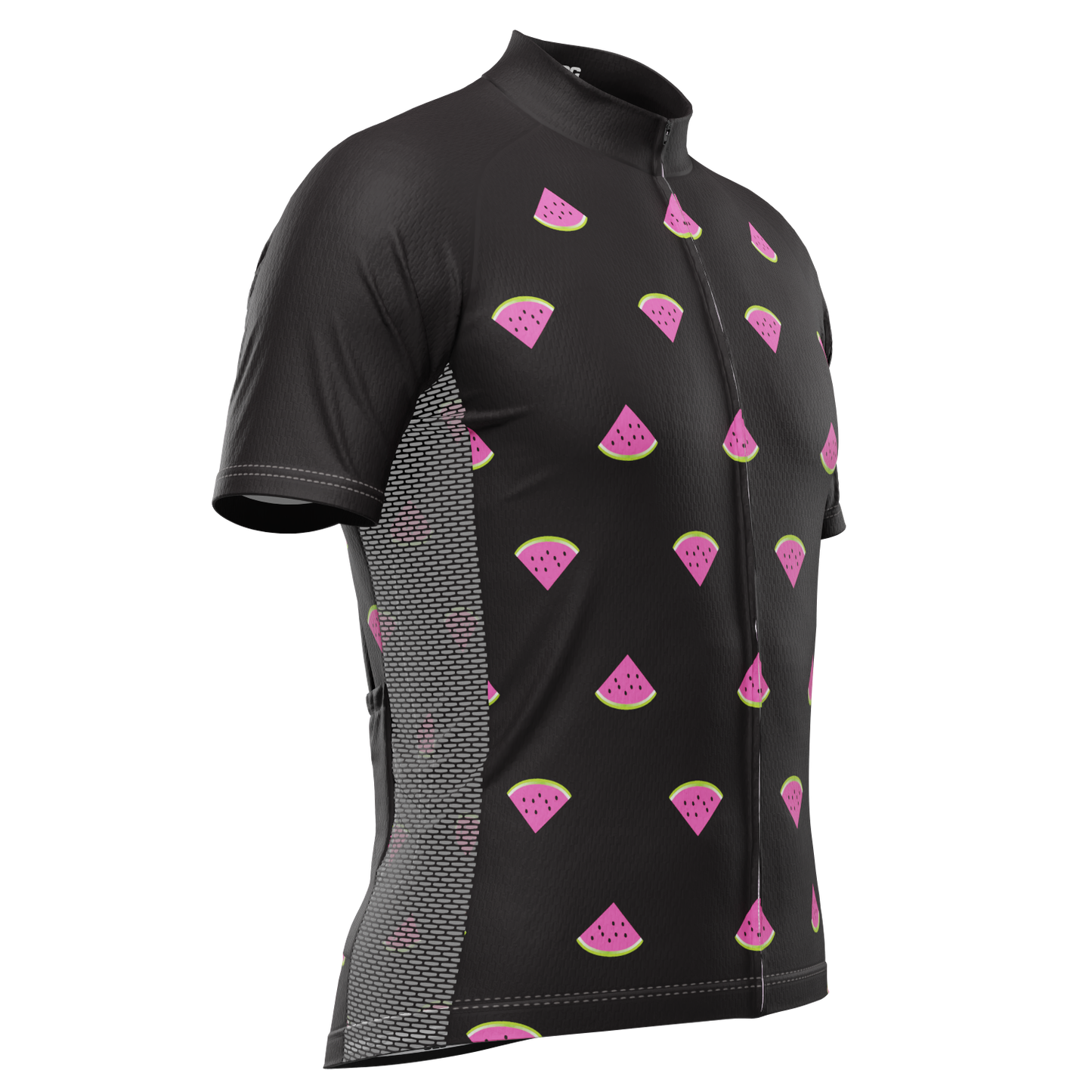 Men's Watermelon Black Short Sleeve Cycling Jersey