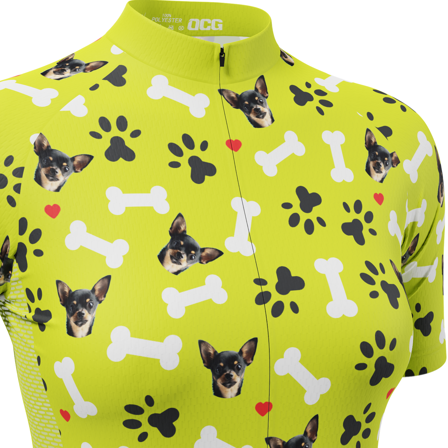 Women's Custom Pet Bones Design Personalized Short Sleeve Cycling Jersey