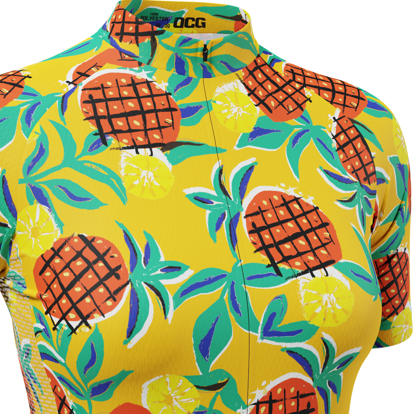 Women's Pineapple Fun Short Sleeve Cycling Jersey