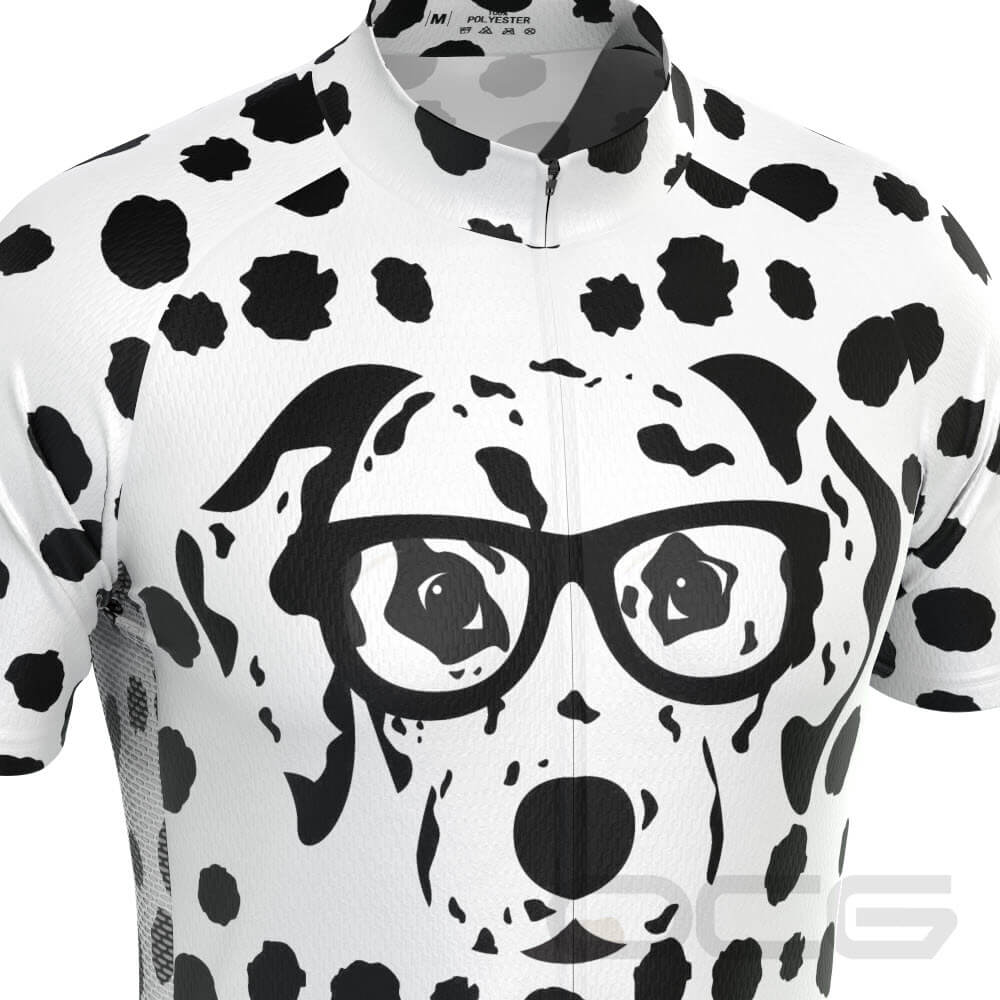 Men's Dalmatian Dog Short Sleeve Cycling Jersey