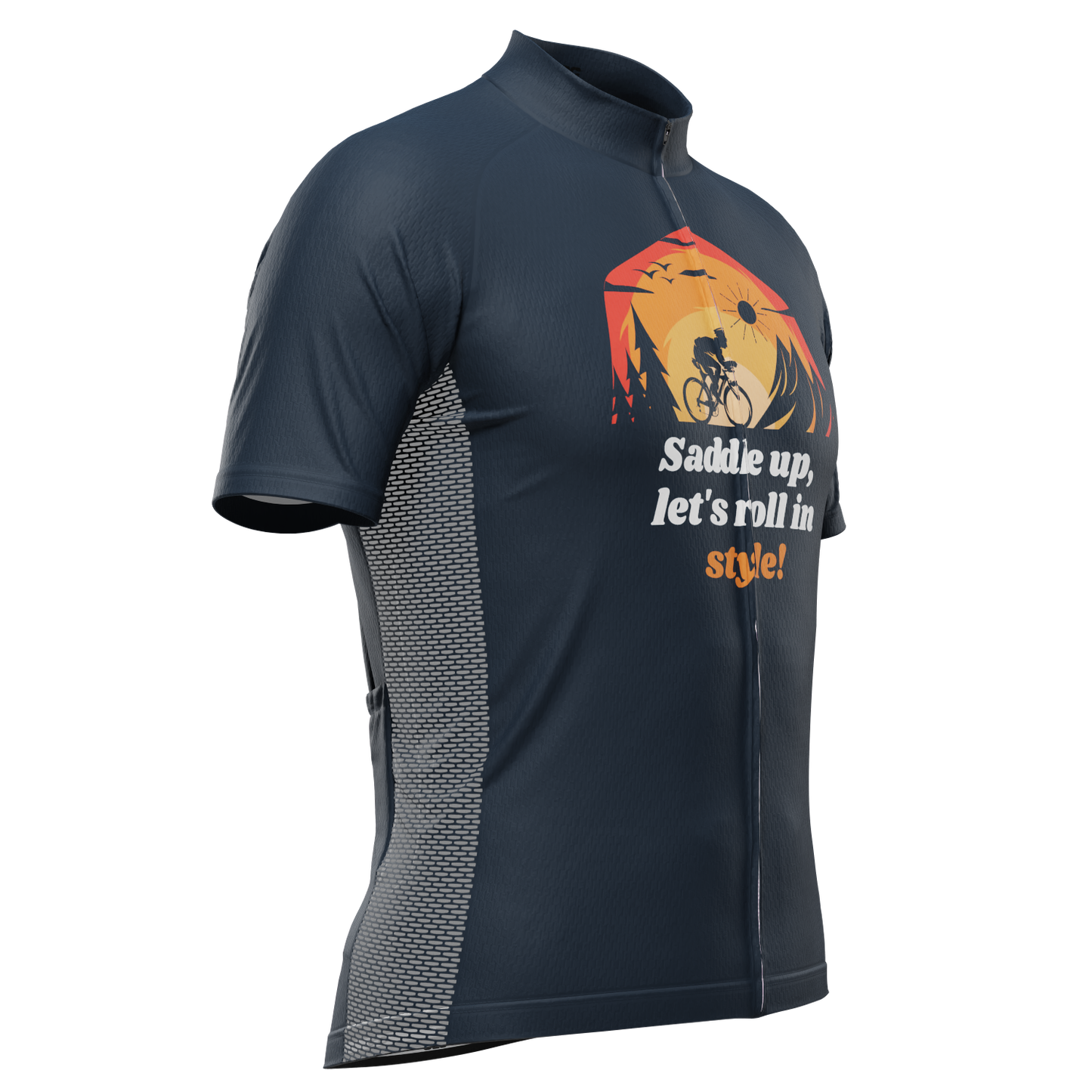 Men's Saddle Up, Let's Roll In Style! Short Sleeve Cycling Jersey
