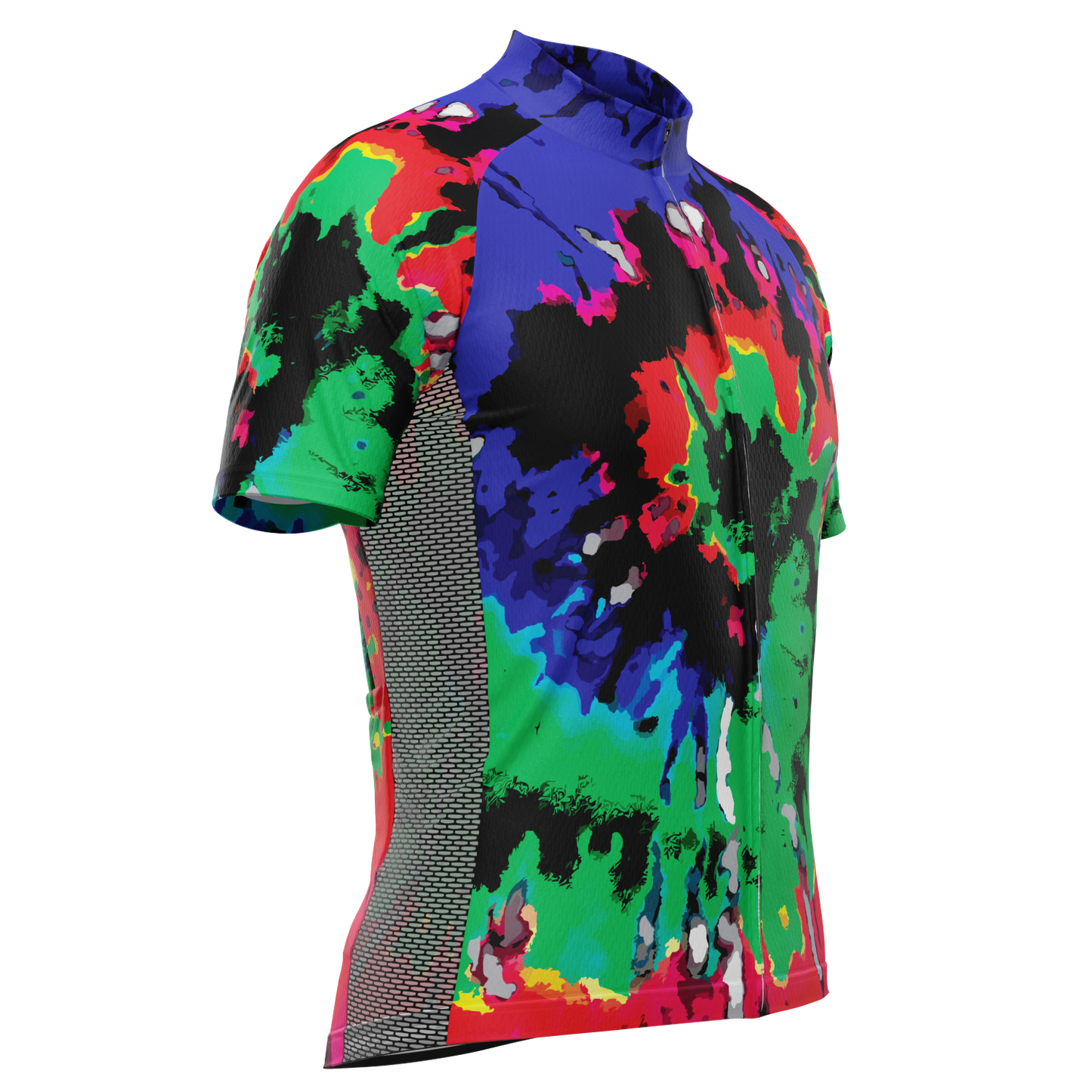 Men's Color Burn Tie Dye Short Sleeve Cycling Jersey