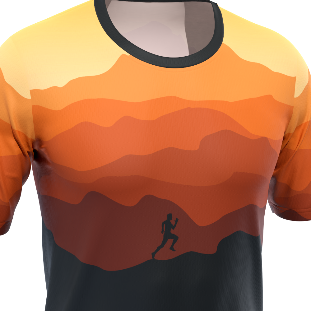 Men's Ride Free Sunset Short Sleeve Running Shirt