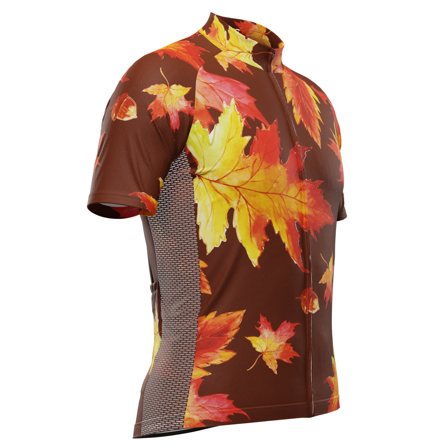 Men's Autumn Acorns Short Sleeve Cycling Jersey