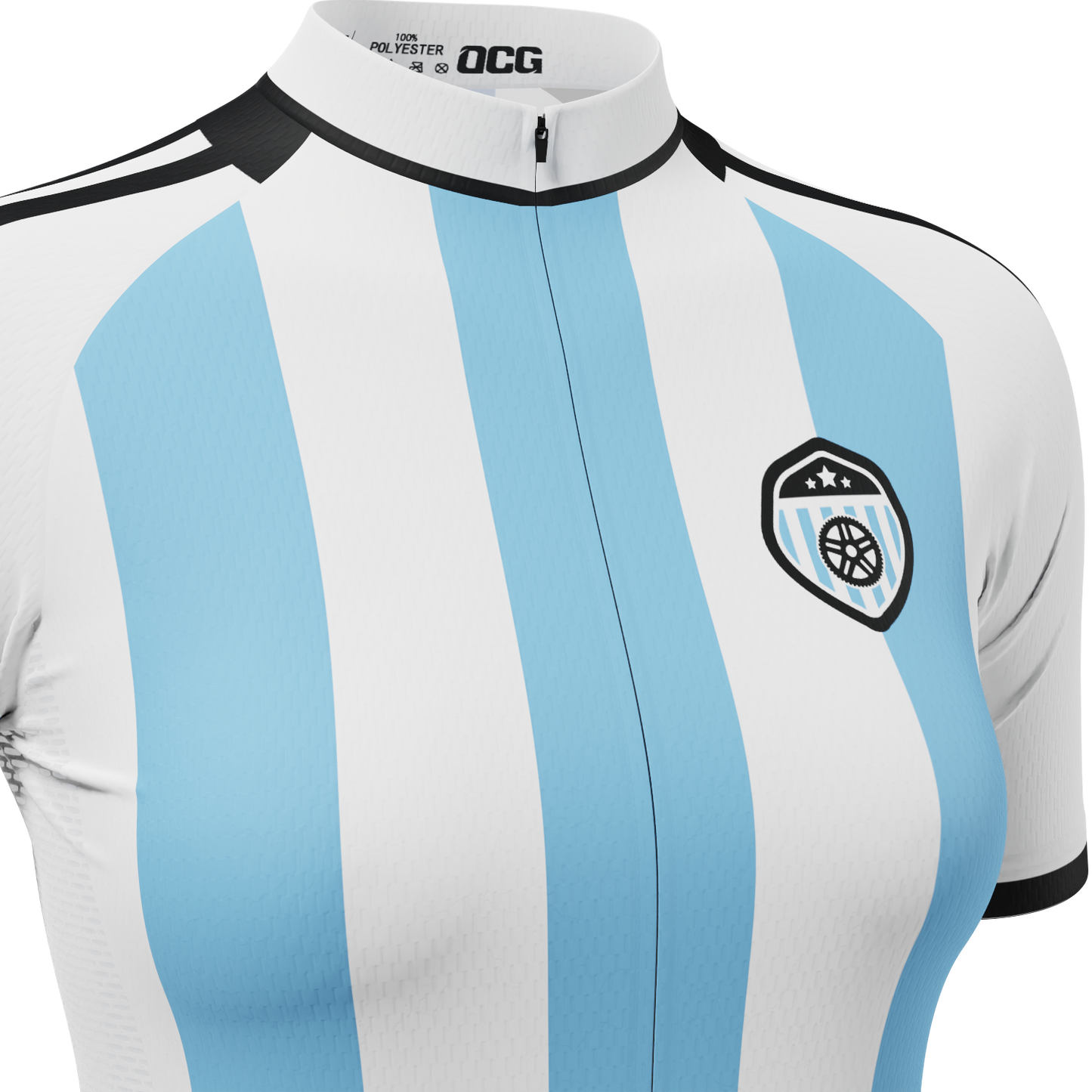 Women's Argentina Soccer Short Sleeve Cycling Jersey