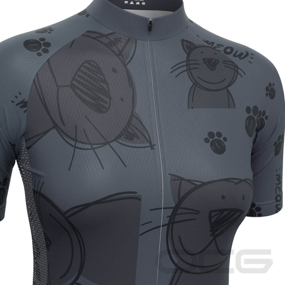 Women's Meow Cat Short Sleeve Cycling Jersey