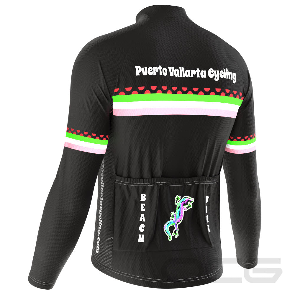 Men's Puerto Vallarta Cycling Polka Dot Long Sleeve Cycling Jersey