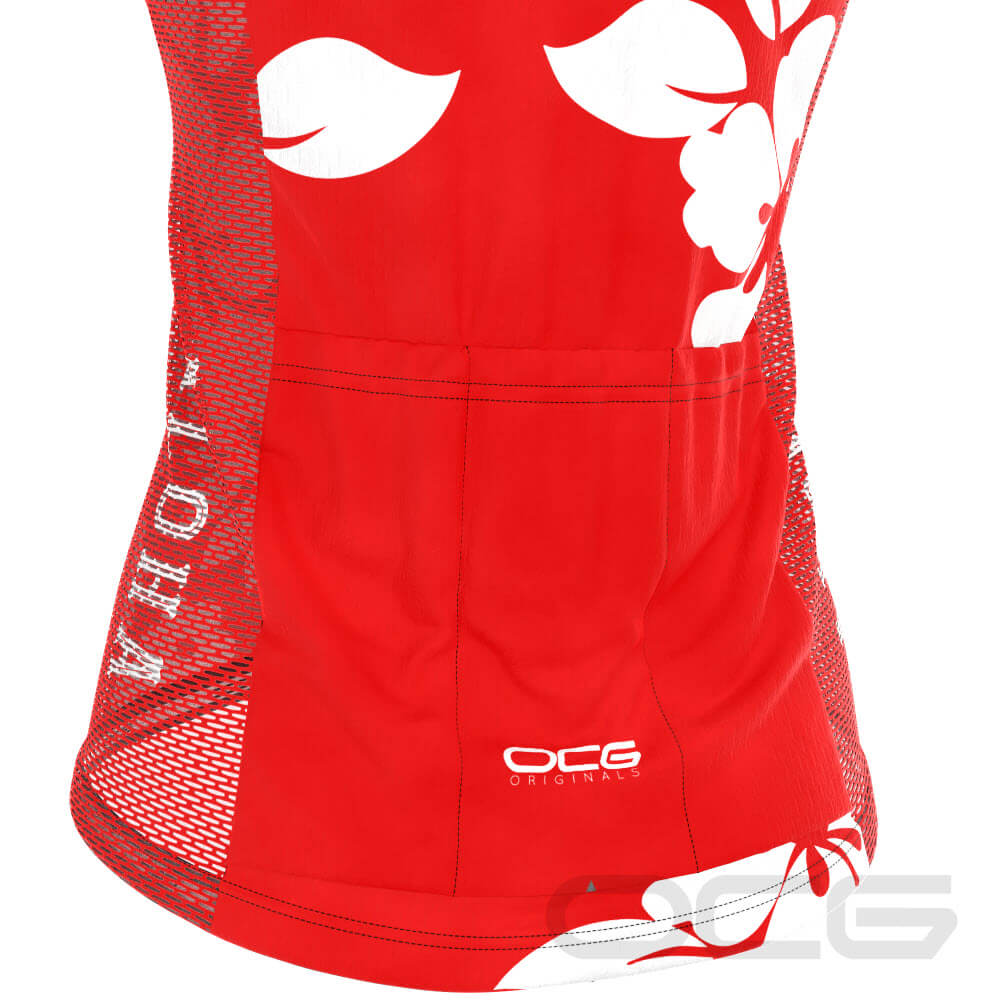Women's Hawaiian Aloha Floral Sleeveless Tech Cycling Jersey