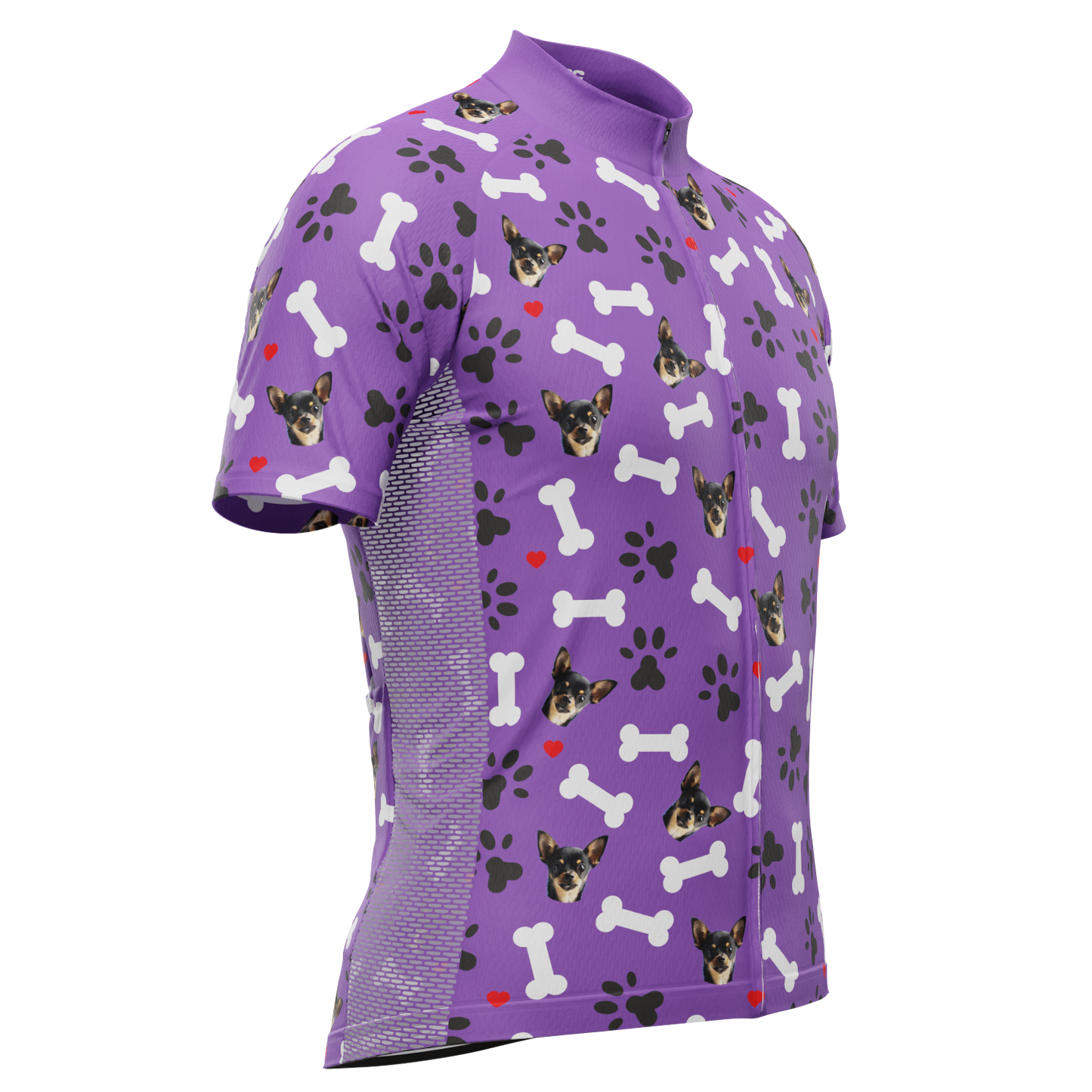 Men's Custom Pet Bones Design Personalized Short-Sleeve Cycling Jersey
