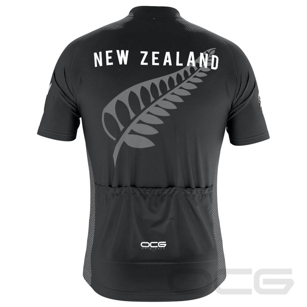 Men's New Zealand Silver Fern National Flag Short Sleeve Cycling Jersey