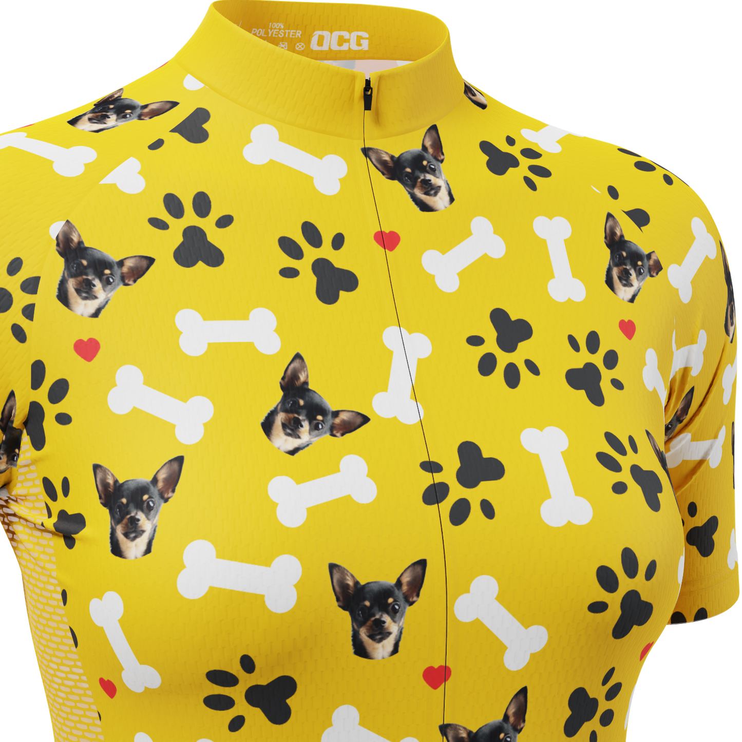 Women's Custom Pet Bones Design Personalized Short Sleeve Cycling Jersey