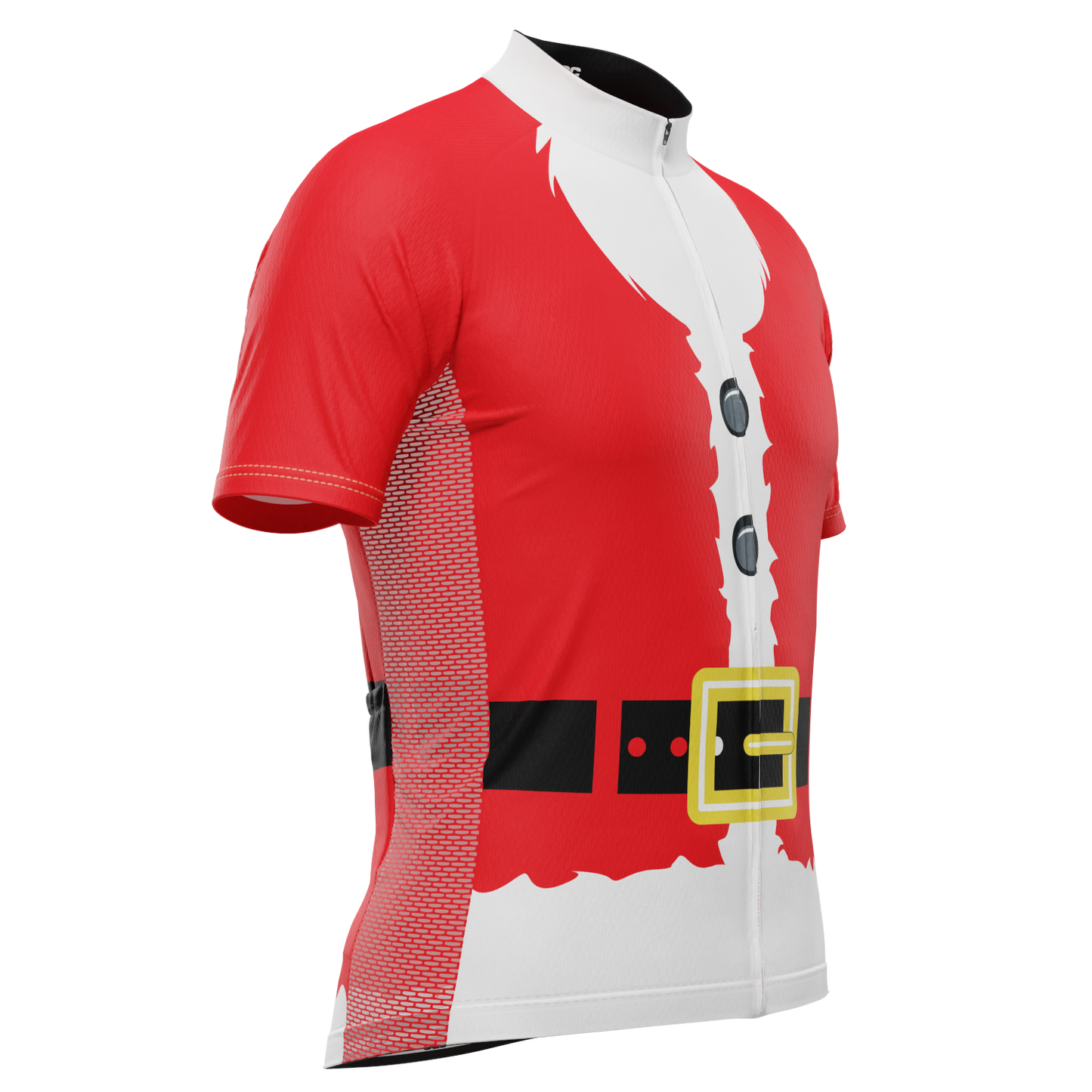 Men's Bearded Santa Claus Christmas Suit Short Sleeve Cycling Jersey