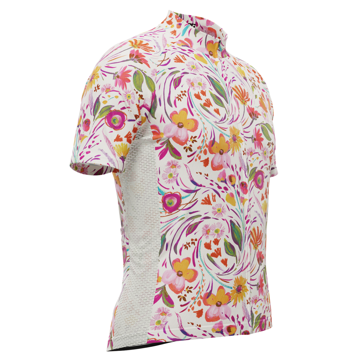 Men's Painterly Blooms Short Sleeve Cycling Jersey
