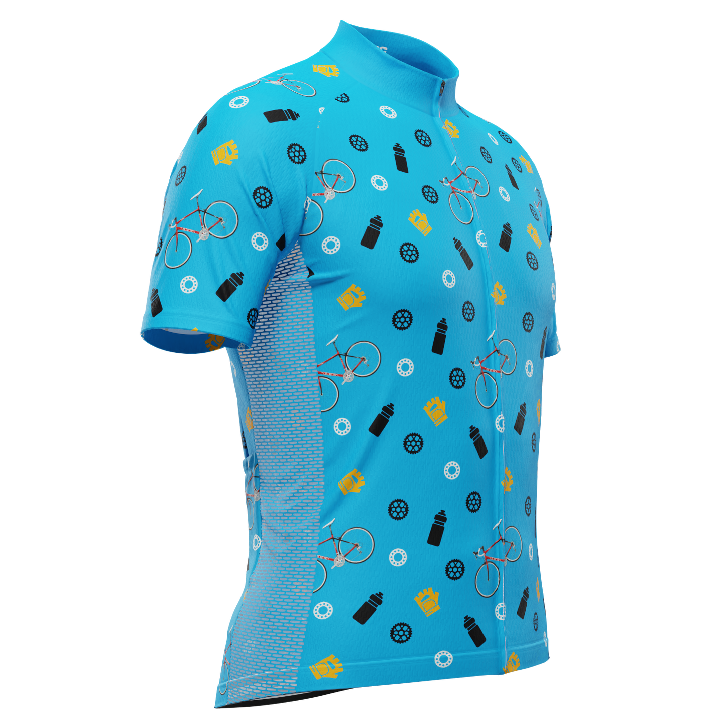 Men's Custom Bike & Gears Design Personalized Short Sleeve Cycling Jersey