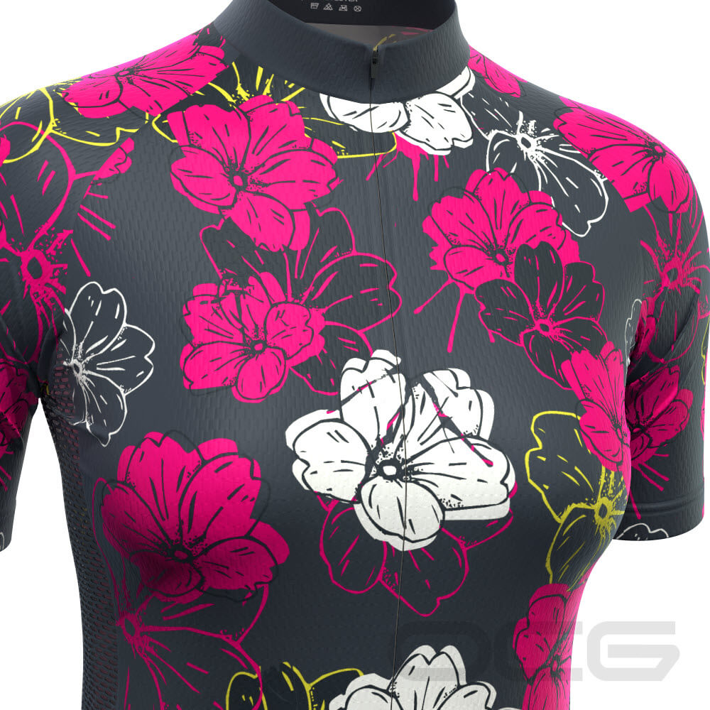 Women's Floral Frenzy Short Sleeve Cycling Jersey