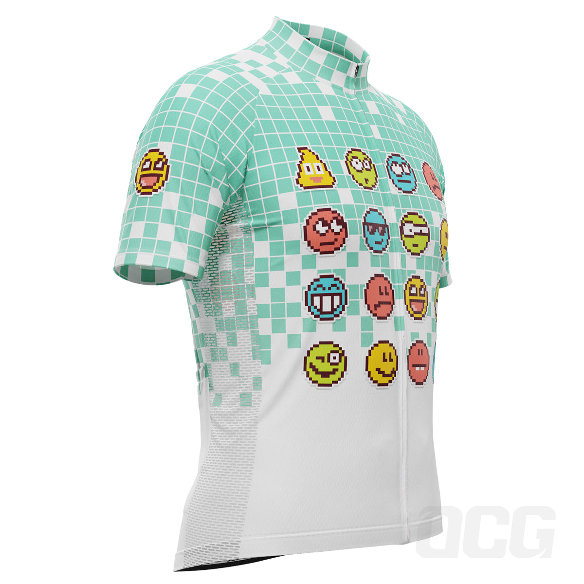 Men's Pixel Mania Emoji 8 Bit Short Sleeve Cycling Jersey