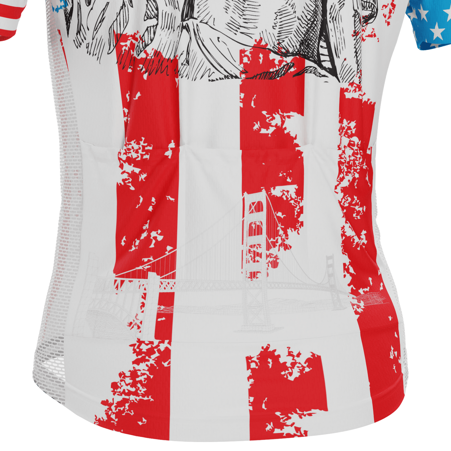 Men's American Flag Liberty Statue Short Sleeve Cycling Jersey