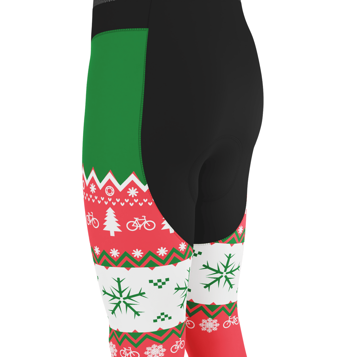 Men's Ugly Christmas Sweater Gel Padded Cycling Bib-Tights