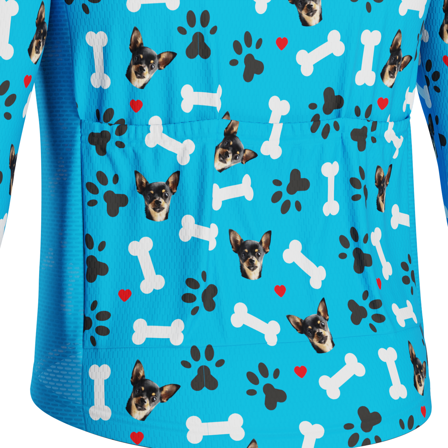 Men's Custom Pet Bones Design Personalized Long-Sleeve Cycling Jersey