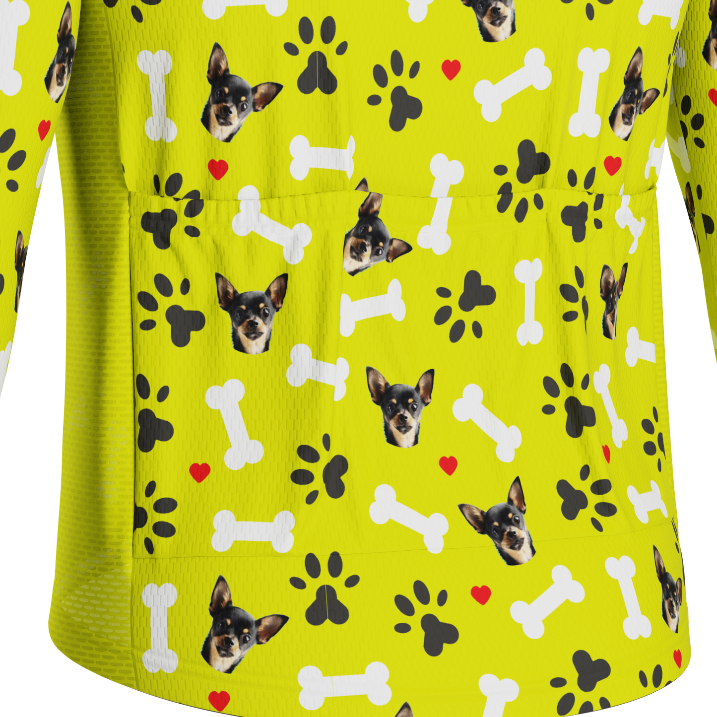 Men's Custom Pet Bones Design Personalized Long-Sleeve Cycling Jersey