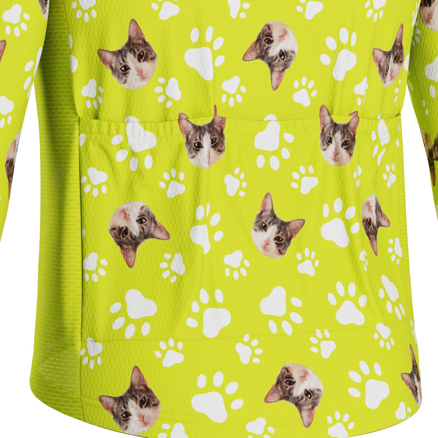 Men's Custom Pet Paws Design Personalized Long-Sleeve Cycling Jersey