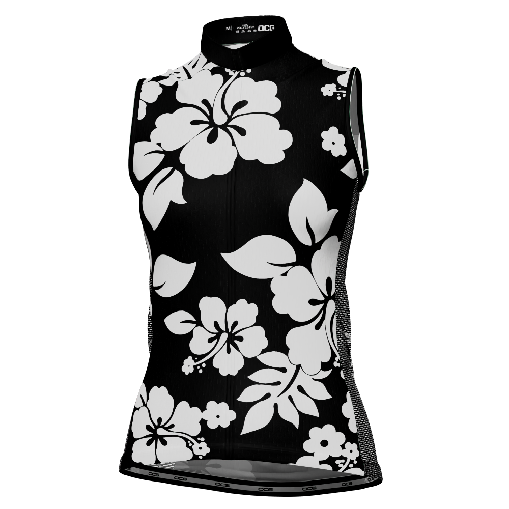 Women's Hawaiian Aloha Floral Sleeveless Tech Cycling Jersey