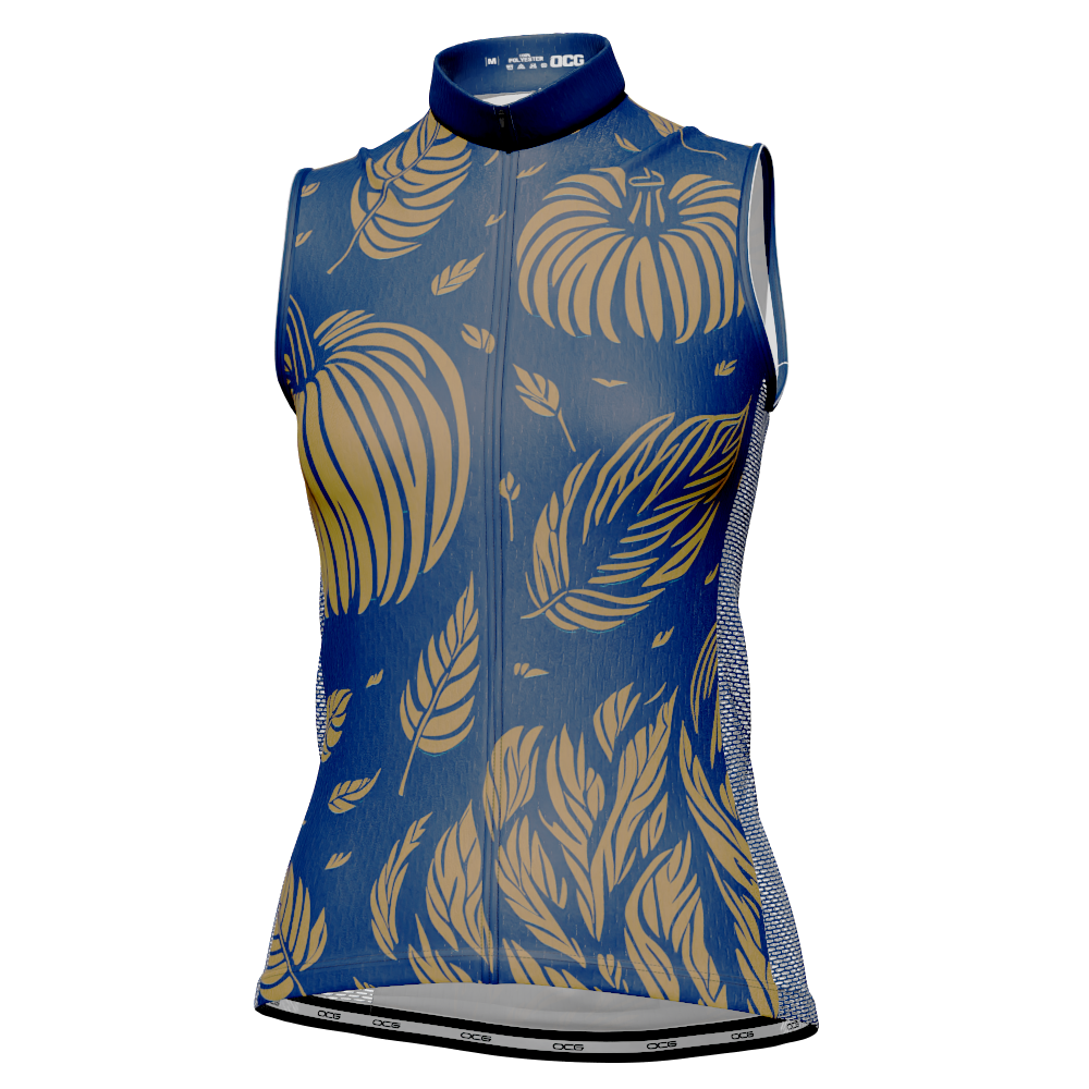 Women's Fall Pumpkins Sleeveless Tech Cycling Jersey