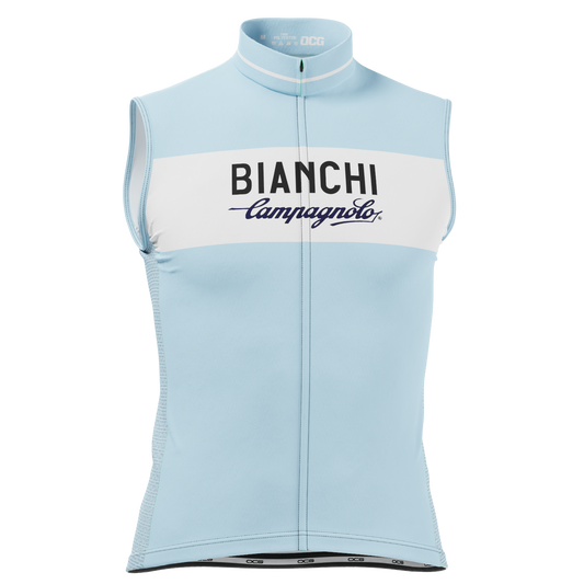 Men's Retro Bianchi Sleeveless Tech Cycling Jersey