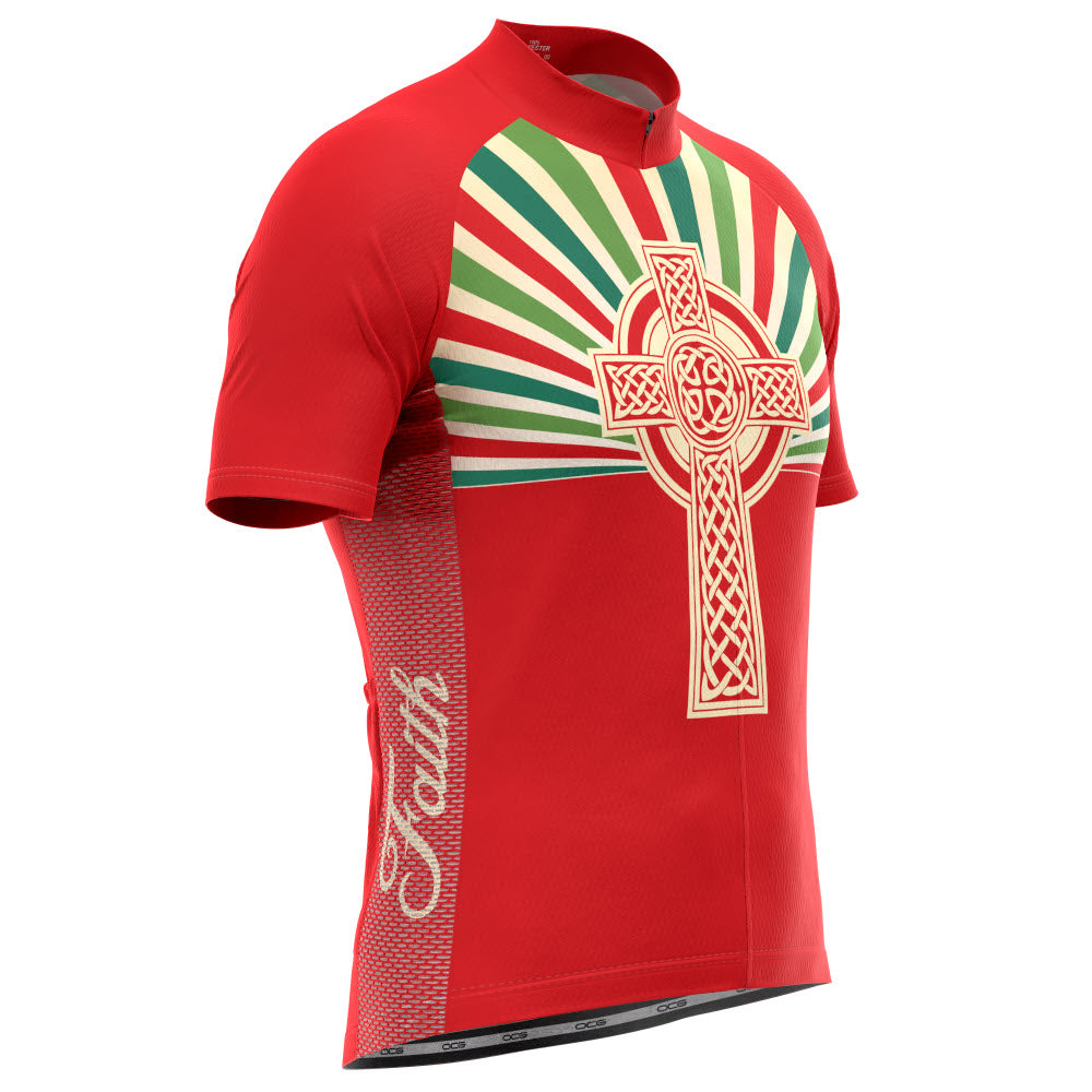 Men's Christian Fearless in Faith Cross Short Sleeve Cycling Jersey