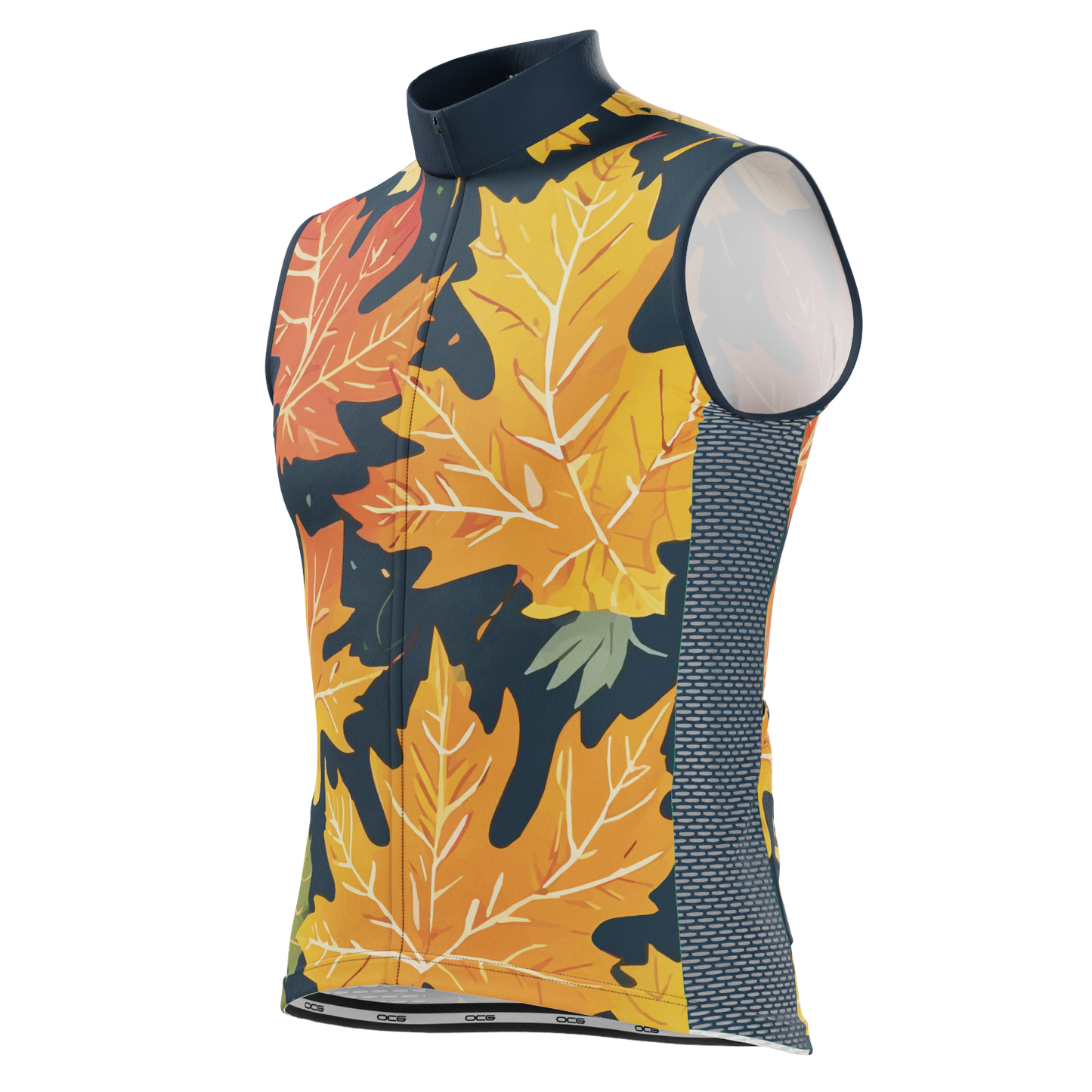 Men's Leaves in the Fall Sleeveless Tech Cycling Jersey