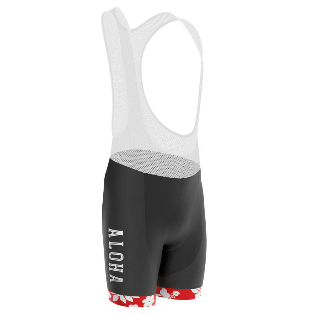 Men's Hawaiian Aloha Floral Gel Padded Cycling Bib