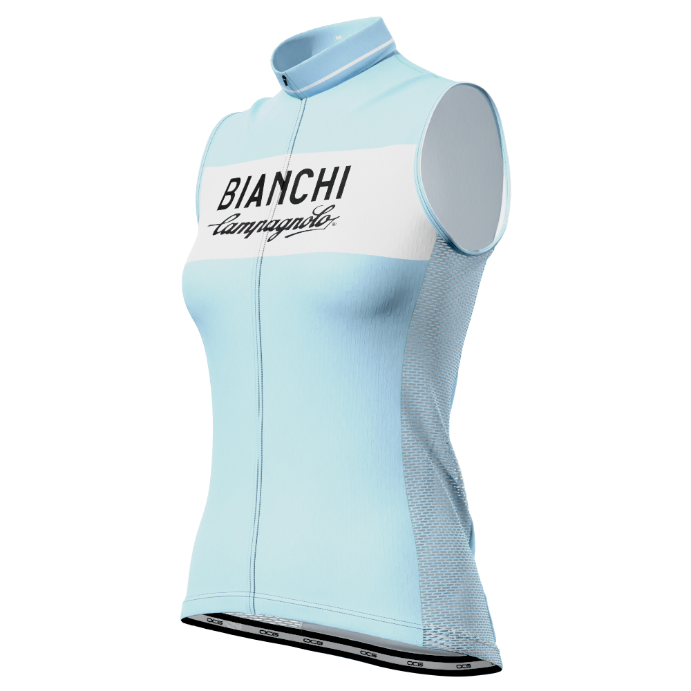 Women's Retro Bianchi Sleeveless Tech Cycling Jersey