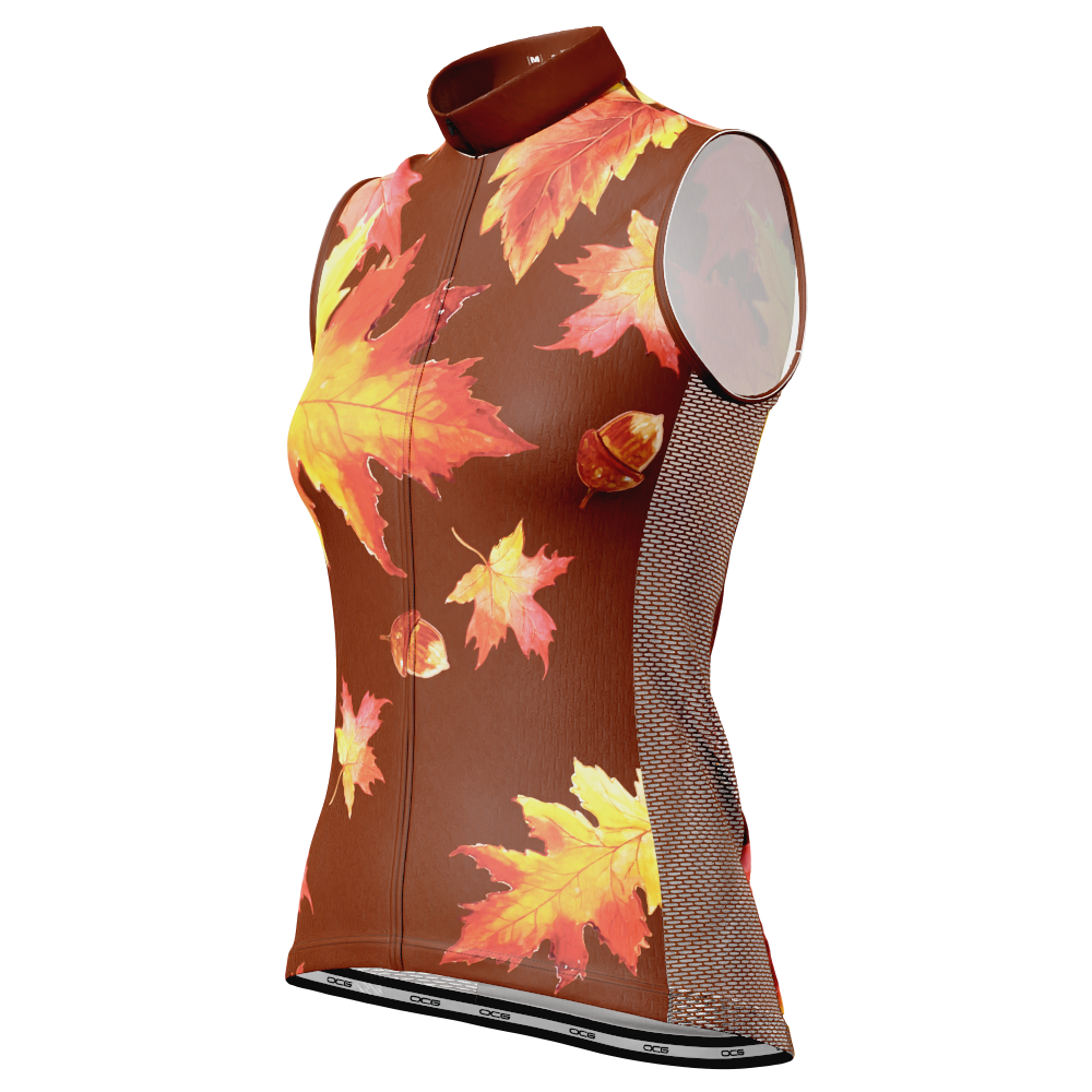 Women's Autumn Acorns Sleeveless Tech Cycling Jersey