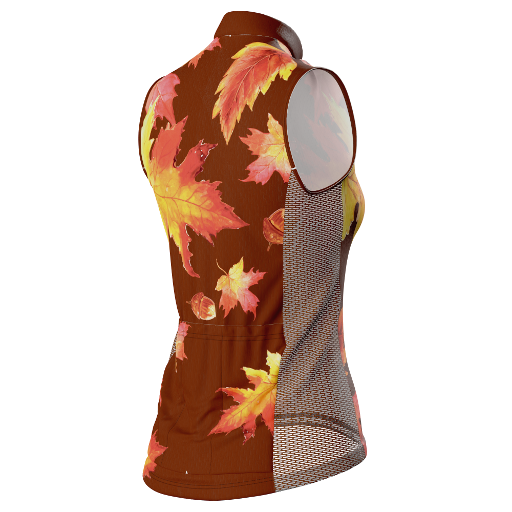 Women's Autumn Acorns Sleeveless Tech Cycling Jersey